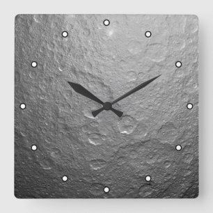 Detailed Full Moon Photo   High-Res Lunar Surface Square Wall Clock