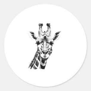 Detailed Giraffe Face Africa   Classic Round Sticker
