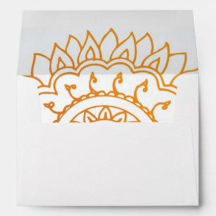 Detailed henna abstract sunrise envelope