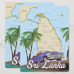 Detailed Illustrated map of Sri Lanka