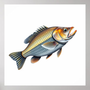 Detailed Illustration of an Australian Bass Fish Poster