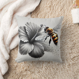Detailed Macro View of a Honeybee Cushion