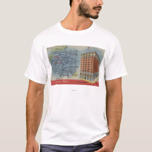 Detailed Map, Lycoming Hotel - Williamsport, PA T-Shirt