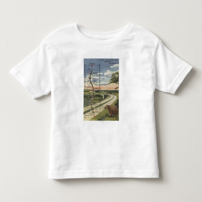 Detailed Map of the "Dream Highway" Toddler T-Shirt (Front)