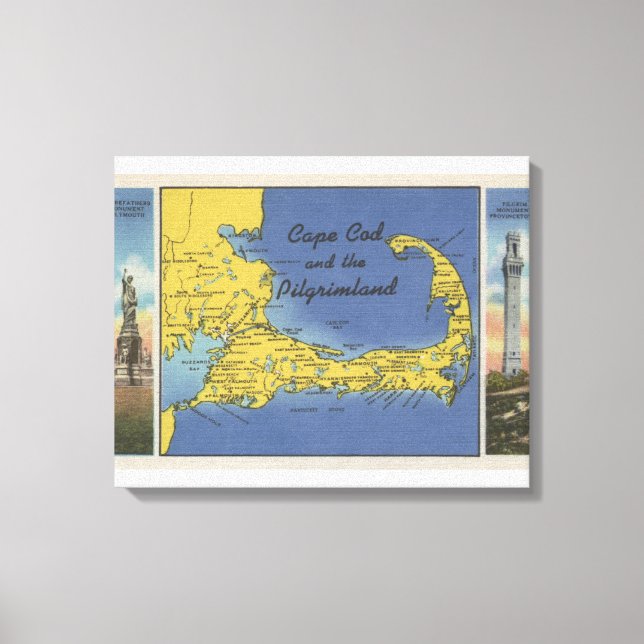 Detailed Map of the Pilgrimland Canvas Print (Front)