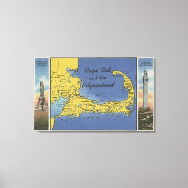 Detailed Map of the Pilgrimland Canvas Print (Front)