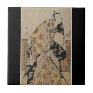 Detailed Portrait of a Samurai circa 1700s Tile