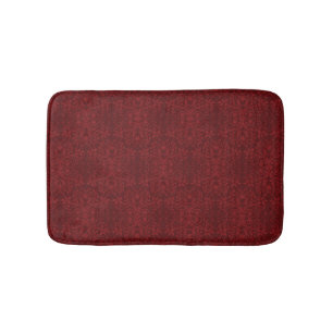 Detailed Red Floral Wallpaper Bath Mat