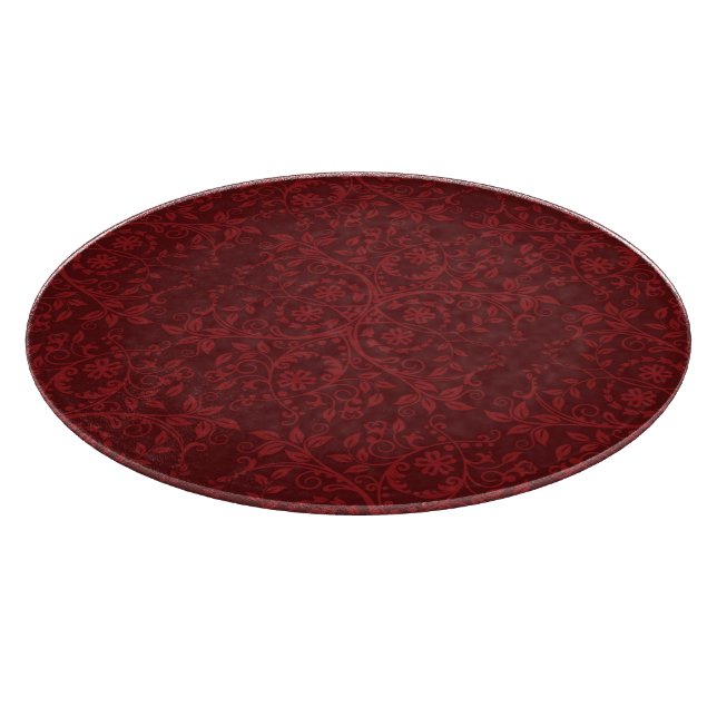 Detailed Red Floral Wallpaper Cutting Board (Corner)