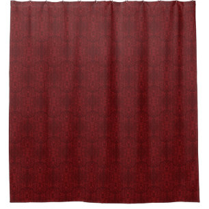 Detailed Red Floral Wallpaper Shower Curtain
