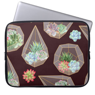 Detailed Succulent Cactus Seamless Pattern Laptop Sleeve