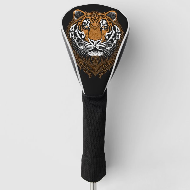 Detailed Tiger Face Golf Head Cover (Front)