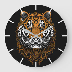 Detailed Tiger Face Large Clock
