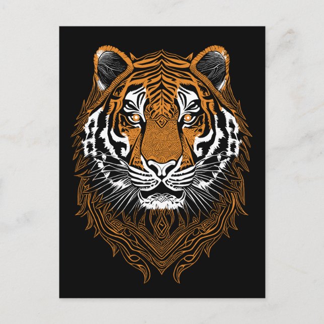 Detailed Tiger Face Postcard (Front)