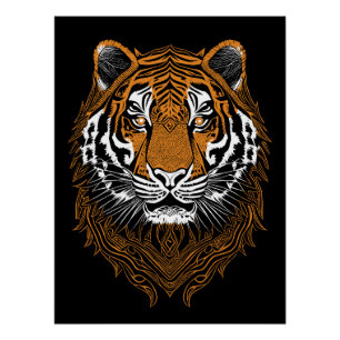 Detailed Tiger Face Poster