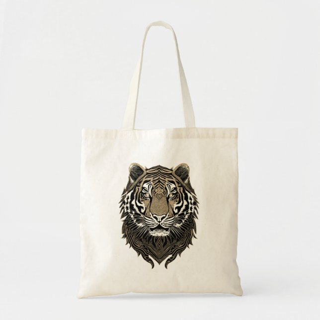 Detailed Tiger Face Tote Bag (Front)