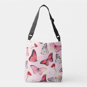 Detailed Tropical Butterfly: Vintage Pattern Crossbody Bag