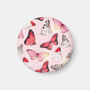 Detailed Tropical Butterfly: Vintage Pattern Magnet