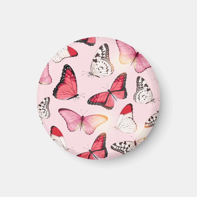Detailed Tropical Butterfly: Vintage Pattern Magnet (Front)