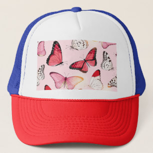 Detailed Tropical Butterfly: Vintage Pattern Trucker Hat