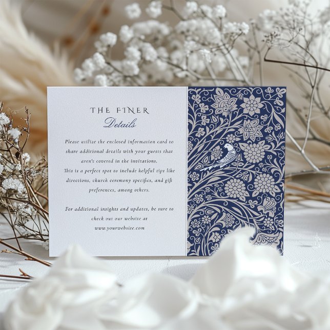 Detailed Victorian Love Birds Wedding Information  Enclosure Card (Creator Uploaded)