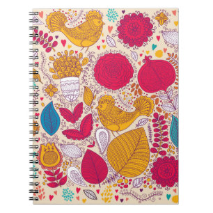 Detailed Vintage Floral Pattern Design Notebook