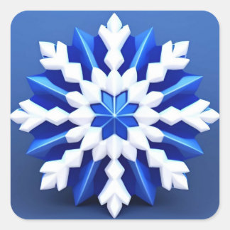 Detailed White Snowflake Design Square Sticker