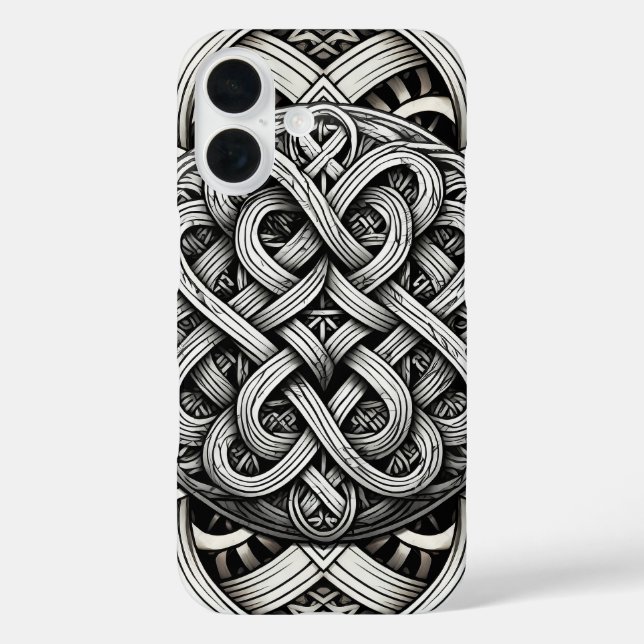 Detaillierte Schwarz-Weißer keltischer Knoten 0001 Case-Mate iPhone Case (Back)