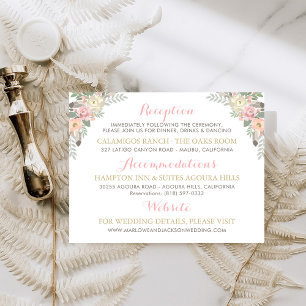 Details Blush Pink Floral Bouquet Enclosure Card