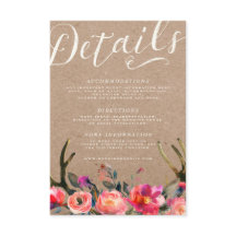 DETAILS CARD | Elegant Floral Rustic Spring Antler