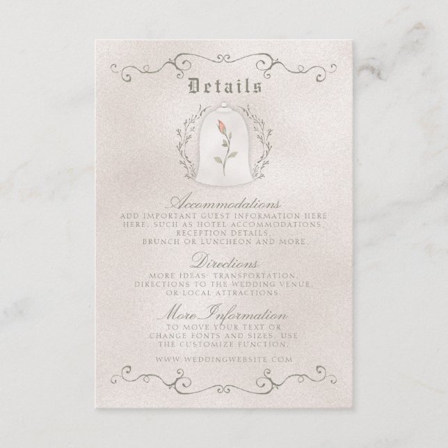 DETAILS CARD | Elegant Rose of Beauty Wedding (Front)