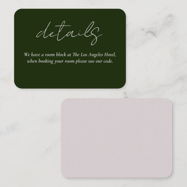 details card for love story wedding  (Front/Back)