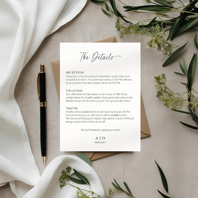 Details Card for Wedding Invitation Minimalist (Creator Uploaded)
