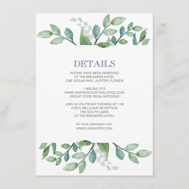 Details Card Greenery Suite (Front)