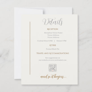 Details Card Minimalist wedding