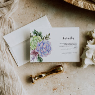 Details card- Succulent flower Invitation