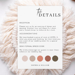 Details Card Wedding Attire, Colour Palette Detail