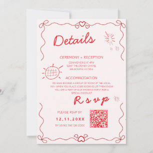 Details colourful template handwritten wedding
