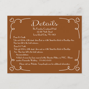 Details Directions Brown & White Heart Card