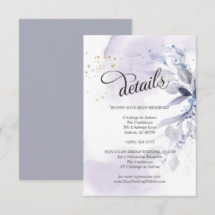 Details Elegant Violet Watercolor Foliage Invitation