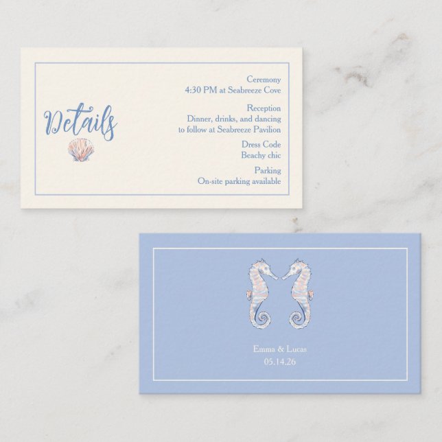 details enclosure card (Front/Back)