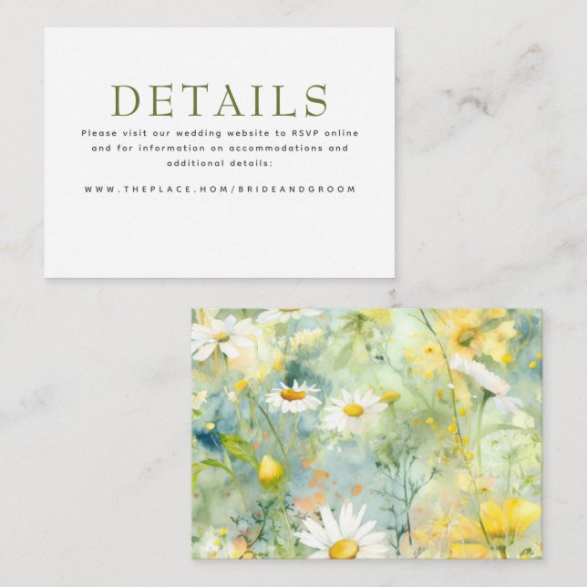 Details Information Card with Wildflowers (Front/Back)