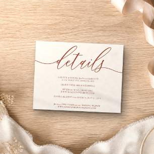 Details instructions wedding plan program terra RSVP card