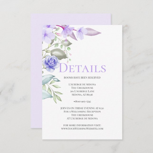 DETAILS | Lavender Floral Spring Bouquet Invitation (Front/Back)