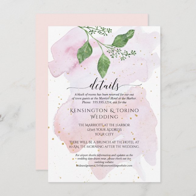 Details Modern Simple Eucalyptus Greenery Wedding Invitation (Front/Back)