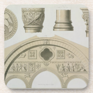 Details of a sculptured arch and columns from St. Coaster