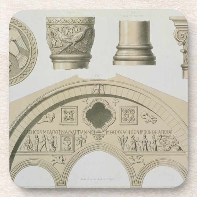 Details of a sculptured arch and columns from St. Coaster (Front)