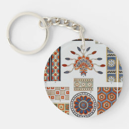 Details Of Decoration Ancient Assyrian Costume  Key Ring