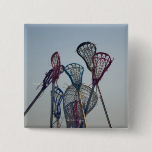 Details of Lacrosse game 15 Cm Square Badge