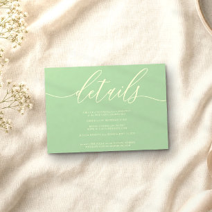 Details Pistachio & Cream Simple RSVP Card